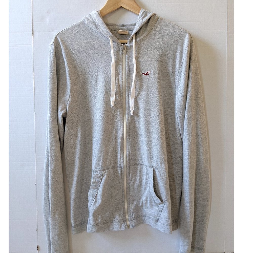 Mens Hollister Light Weight Grey Hoodie Small